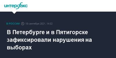 Элла Памфилова - В Петербурге и в Пятигорске зафиксировали нарушения на выборах - interfax.ru - Москва - Россия - Санкт-Петербург - Пятигорск - район Московский, Санкт-Петербург - Петербург