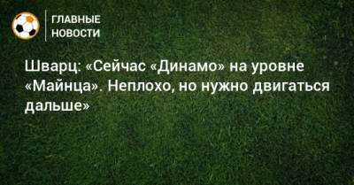 Сандро Шварц - Шварц: «Сейчас «Динамо» на уровне «Майнца». Неплохо, но нужно двигаться дальше» - bombardir.ru