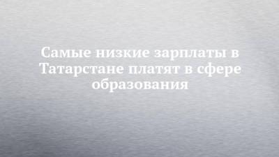 Самые низкие зарплаты в Татарстане платят в сфере образования - chelny-izvest.ru - респ. Татарстан
