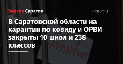 В Саратовской области на карантин по ковиду и ОРВИ закрыты 10 школ и 238 классов - nversia.ru - Саратовская обл. - район Калининский