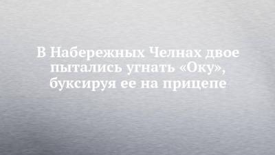 В Набережных Челнах двое пытались угнать «Оку», буксируя ее на прицепе - chelny-izvest.ru - Россия - Набережные Челны
