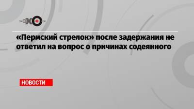 Константин Калинин - Тимур Бекмансуров - «Пермский стрелок» после задержания не ответил на вопрос о причинах содеянного - echo.msk.ru - Москва