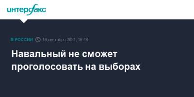 Алексей Навальный - Навальный не сможет проголосовать на выборах - interfax.ru - Москва
