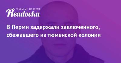 Александр Новиков - В Перми задержали заключенного, сбежавшего из тюменской колонии - readovka.ru - Тюмень - Тюменская обл. - Пермь