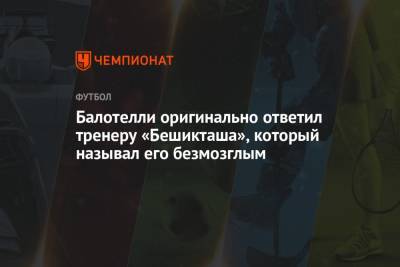 Марио Балотелли - Балотелли оригинально ответил тренеру «Бешикташа», который называл его безмозглым - championat.com - США - Англия - Турция - Лос-Анджелес