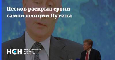 Владимир Путин - Дмитрий Песков - Песков раскрыл сроки самоизоляции Путина - nsn.fm - Россия