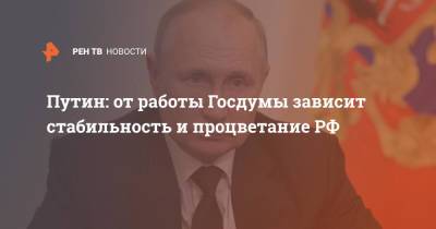Владимир Путин - Элла Памфилова - Путин: от работы Госдумы зависит стабильность и процветание РФ - ren.tv - Россия