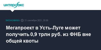 Антон Силуанов - Мегапроект в Усть-Луге может получить 0,9 трлн руб. из ФНБ вне общей квоты - interfax.ru - Москва - Усть-Луга