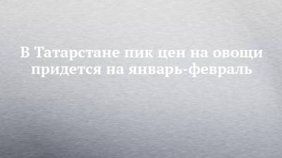 В Татарстане пик цен на овощи придется на январь-февраль - chelny-izvest.ru - респ. Татарстан - Белоруссия - Мензелинск