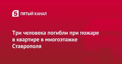 Три человека погибли при пожаре в квартире в многоэтажке Ставрополя - 5-tv.ru