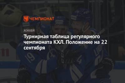 Турнирная таблица регулярного чемпионата КХЛ. Положение на 22 сентября - championat.com - Москва - Омск