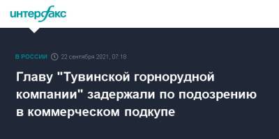 Главу "Тувинской горнорудной компании" задержали по подозрению в коммерческом подкупе - interfax.ru - Москва - Россия - Тува