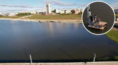 В Чебоксарах на заливе появились необычные столбы с тросами прямо в воде - pg21.ru - Чебоксары
