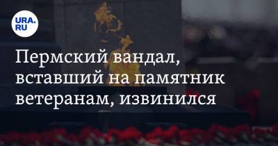 Пермский вандал, вставший на памятник ветеранам, извинился. Видео - ura.news - Узбекистан - Пермский край