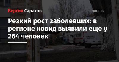 Резкий рост заболевших: в регионе ковид выявили еще у 264 человек - nversia.ru - Саратовская обл. - Саратов - район Энгельсский