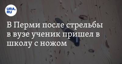 В Перми после стрельбы в вузе ученик пришел в школу с ножом - ura.news - Пермь