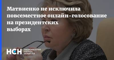 Валентина Матвиенко - Матвиенко не исключила повсеместное онлайн-голосование на президентских выборах - nsn.fm - Россия