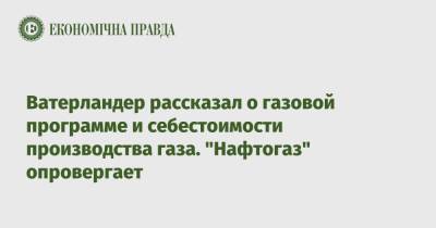 Юрий Витренко - Ватерландер рассказал о газовой программе и себестоимости производства газа. "Нафтогаз" опровергает - epravda.com.ua - Украина