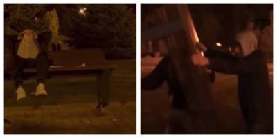 В Харькове малолетки устроили погром в парке, видео: "крушили лавочки и..." - politeka.net - Украина - Харьков