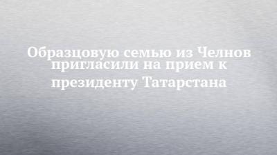 Образцовую семью из Челнов пригласили на прием к президенту Татарстана - chelny-izvest.ru - респ. Татарстан