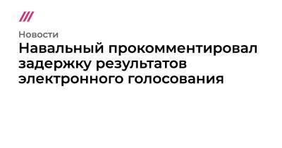 Навальный прокомментировал задержку результатов электронного голосования - tvrain.ru - Москва - Россия