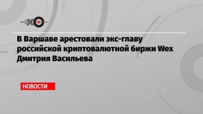 Дмитрий Васильев - В Варшаве арестовали экс-главу российской криптовалютной биржи Wex Дмитрия Васильева - echo.msk.ru - Россия - Казахстан - Польша - Варшава