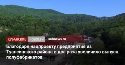 Благодаря нацпроекту предприятие из Туапсинского района в два раза увеличило выпуск полуфабрикатов - kubnews.ru - Краснодарский край