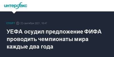 УЕФА осудил предложение ФИФА проводить чемпионаты мира каждые два года - sport-interfax.ru - Москва