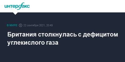 Британия столкнулась с дефицитом углекислого газа - interfax.ru - Москва - Англия - Европа - Великобритания