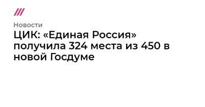 «Интерфакс»: «Единая Россия» получит 324 места из 450 в новой Госдуме - tvrain.ru - Россия - Саратовская обл.