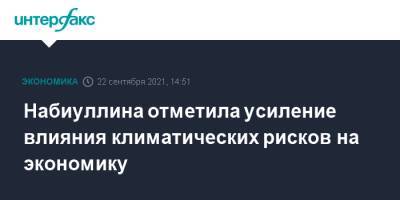 Эльвира Набиуллина - Набиуллина отметила усиление влияния климатических рисков на экономику - interfax.ru - Москва - Россия