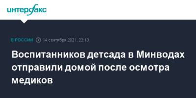 Алексей Кузнецов - Воспитанников детсада в Минводах отправили домой после осмотра медиков - interfax.ru - Москва - Россия - Ставрополье