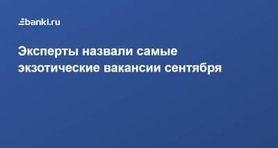 Эксперты назвали самые экзотические вакансии сентября - smartmoney.one - Тюмень - Челябинск