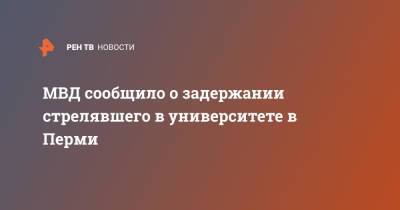 Тимур Бекмансуров - МВД сообщило о задержании стрелявшего в университете в Перми - ren.tv - Пермь