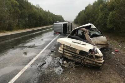 В Хабаровском крае в лобовом ДТП перевернулся микрогрузовик - hab.aif.ru - Хабаровский край - Хабаровск - Владивосток