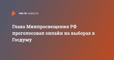 Сергей Шойгу - Михаил Мишустин - Сергей Кравцов - Глава Минпросвещения РФ проголосовал онлайн на выборах в Госдуму - ren.tv - Россия
