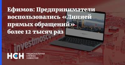 Владимир Ефимов - Ефимов: Предприниматели воспользовались «Линией прямых обращений» более 12 тысяч раз - nsn.fm - Москва
