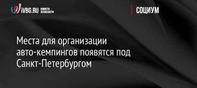 Места для организации авто-кемпингов появятся под Санкт-Петербургом - ivbg.ru - Россия - Украина - Санкт-Петербург - Пушкин