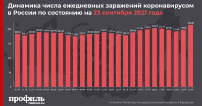 За сутки в России выявили 21438 новых случаев COVID-19 - profile.ru - Москва - Россия - Санкт-Петербург