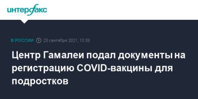 Алексей Кузнецов - Александр Горелов - Центр Гамалеи подал документы на регистрацию COVID-вакцины для подростков - interfax.ru - Москва - Россия