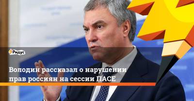 Вячеслав Володин - Володин рассказал о нарушении прав россиян на сессии ПАСЕ - ridus.ru - Россия