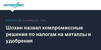 Михаил Мишустин - Александр Шохин - Шохин назвал компромиссные решения по налогам на металлы и удобрения - interfax.ru - Москва - Россия