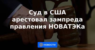 Суд в США арестовал зампреда правления НОВАТЭКа - news.mail.ru - Россия - США