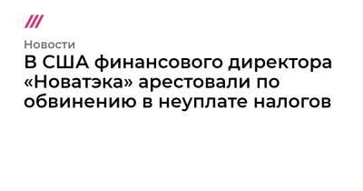 В США финансового директора «Новатэка» арестовали по обвинению в неуплате налогов - tvrain.ru - Россия - США