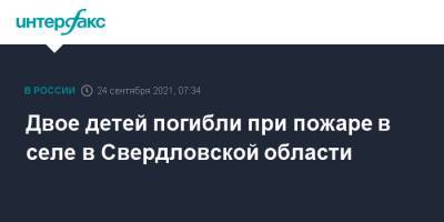 Двое детей погибли при пожаре в селе в Свердловской области - interfax.ru - Москва - Свердловская обл.