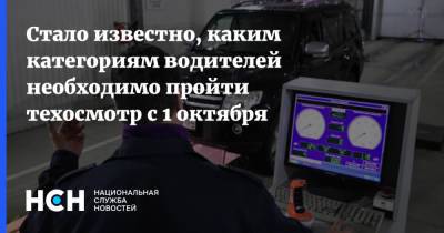 Стало известно, каким категориям водителей необходимо пройти техосмотр с 1 октября - nsn.fm - Россия