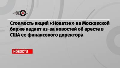 Стоимость акций «Новатэк» на Московской бирже падает из-за новостей об аресте в США ее финансового директора - echo.msk.ru - США