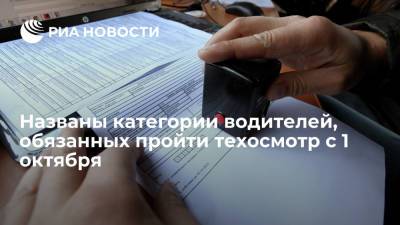 Михаил Мишустин - Союз автостраховщиков назвал категории водителей, обязанных пройти техосмотр с 1 октября - ria.ru - Москва - Россия