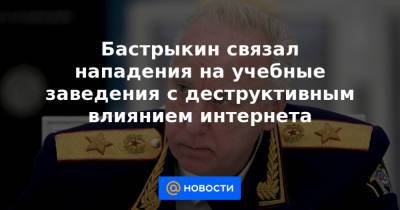 Бастрыкин связал нападения на учебные заведения с деструктивным влиянием интернета - news.mail.ru