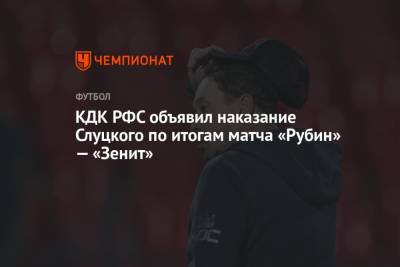 Сергей Иванов - КДК РФС объявил наказание Слуцкого по итогам матча «Рубин» — «Зенит» - championat.com